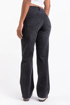 Dina 02Mid Straight Jeans - Washed Black