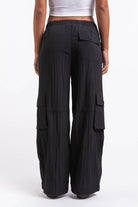 Cameron 01High Straight Cargo Pants - Black