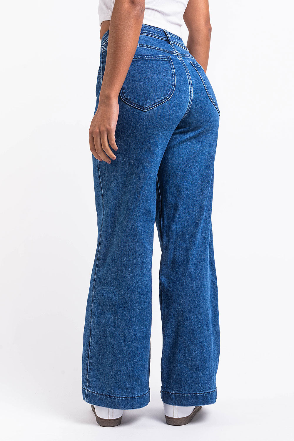 Amy 01High Wide Jeans - Dark Blue