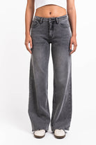 Mikka 03Mid Wide Jeans - Washed Black