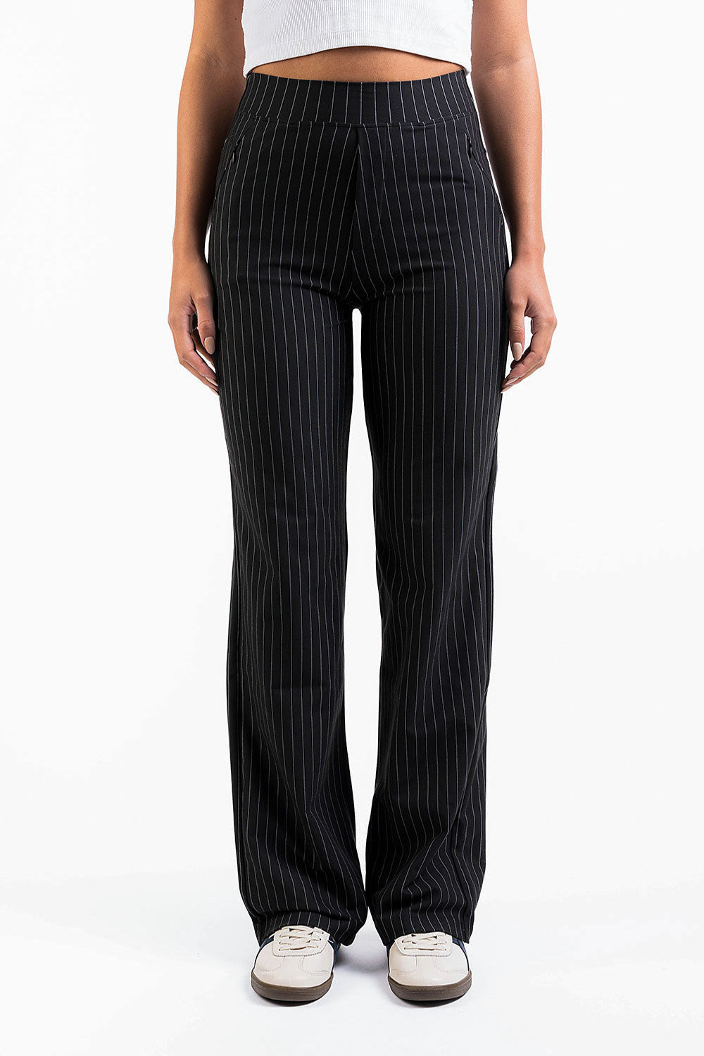 Freja 01High ActiveFlex Straight Pants - Black Striped